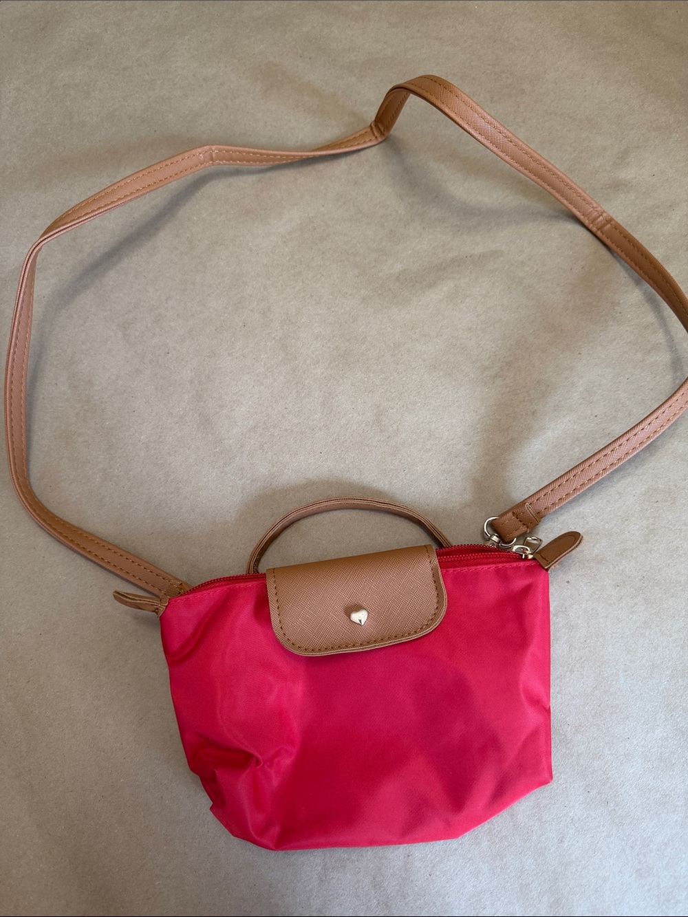 Women’s Red Crossbody Bag with Tan Trim